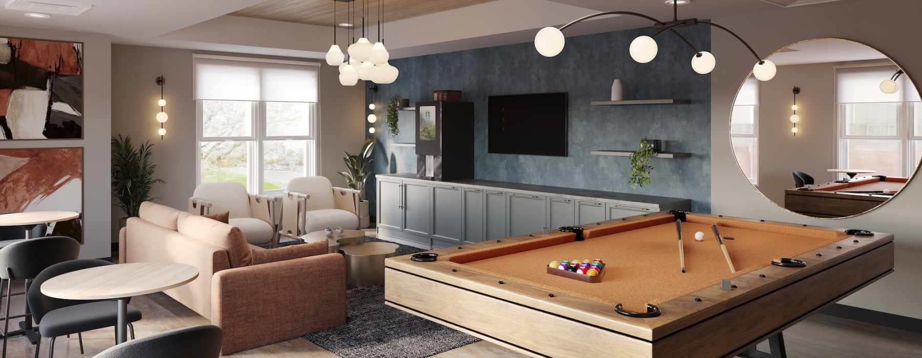 game room with billiards table